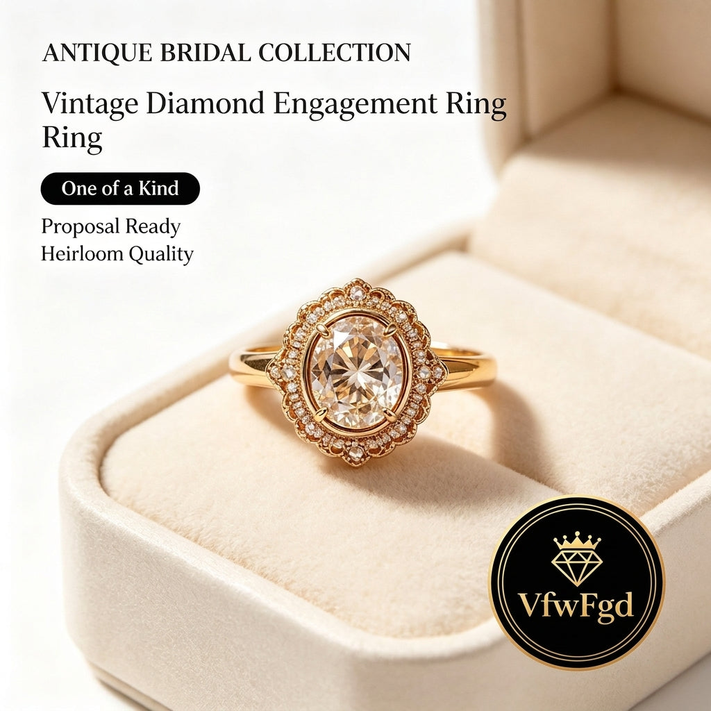 VfwFgd™  Vintage Diamond Engagement Ring