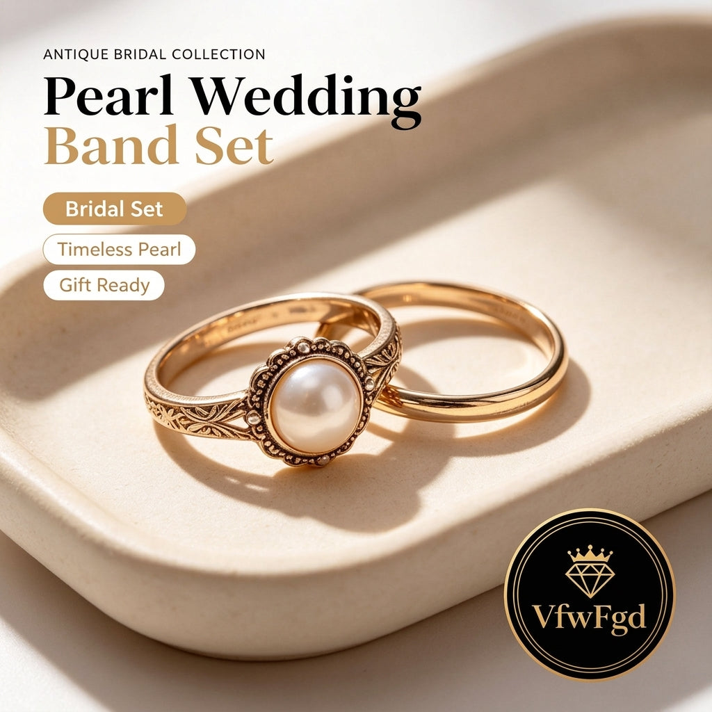 VfwFgd™  Pearl Wedding Band