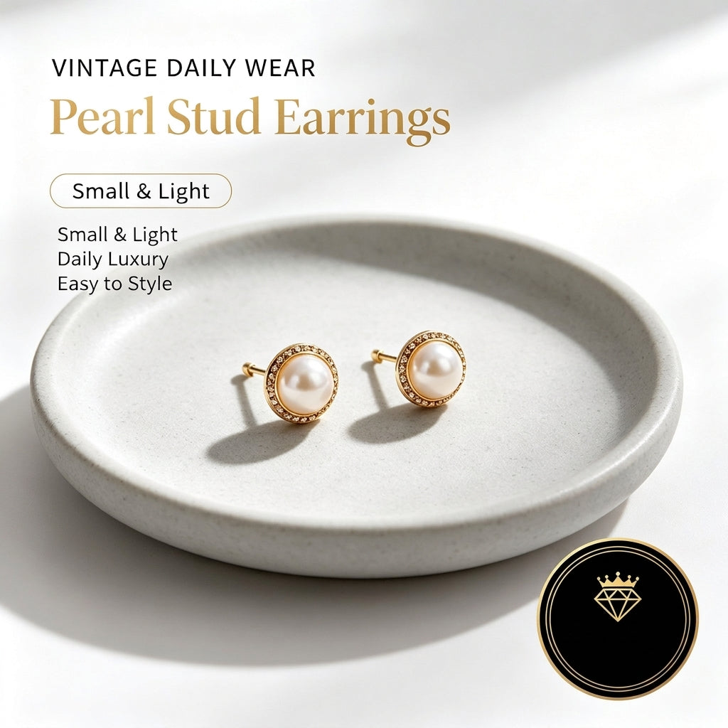 VfwFgd™  Pearl Stud Earrings