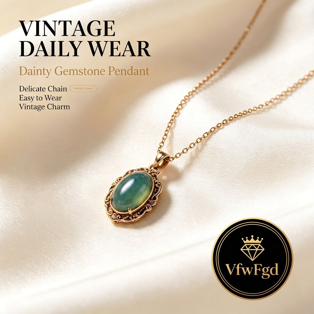 VfwFgd™  Dainty Gemstone Pendant